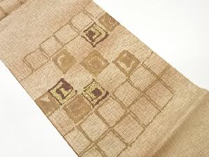 紙布変わり色紙模様織出し袋帯